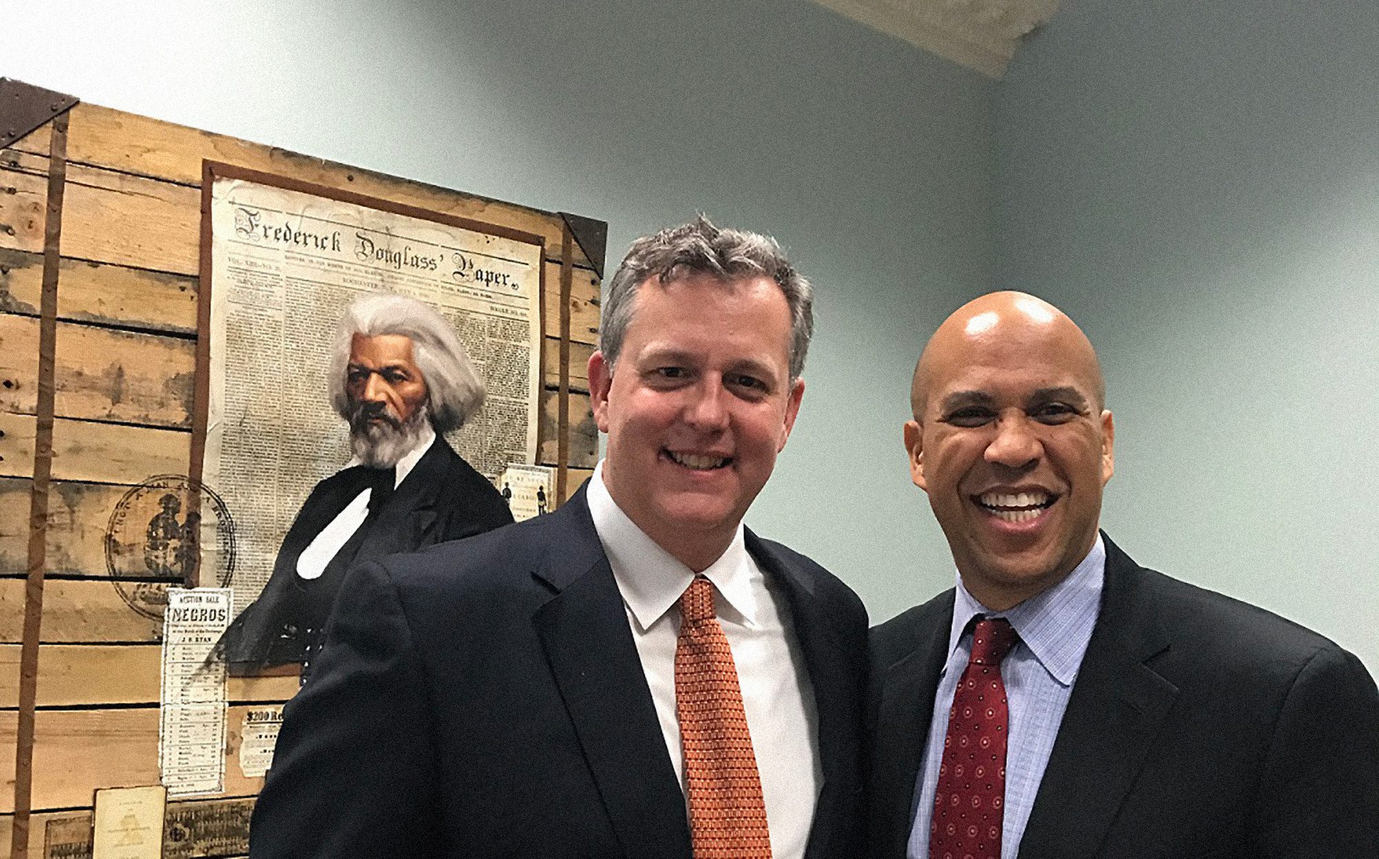 Humanities Council chair Eric Gregory with New Jersey Senator Cory Booker