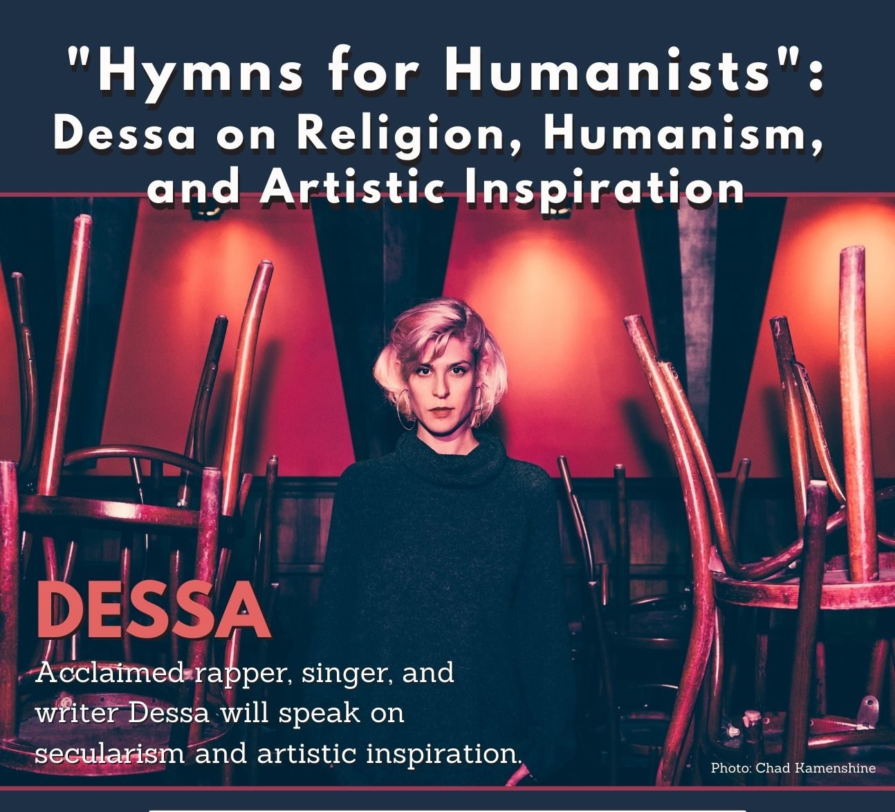 Poster for Dessa, a rapper, singer, and writer