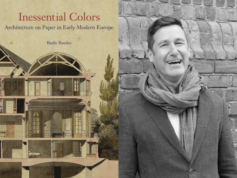 Side-by-side of Basile Baudez and his new book "Inessential Colors"